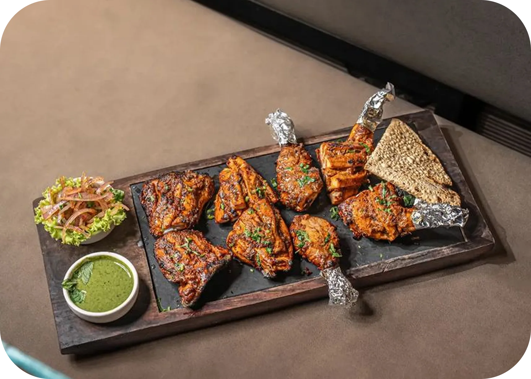Chicken kebab platter